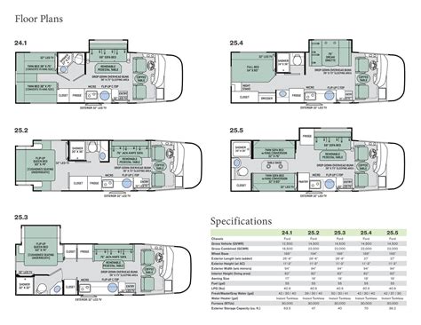 axis motorhome floor plans